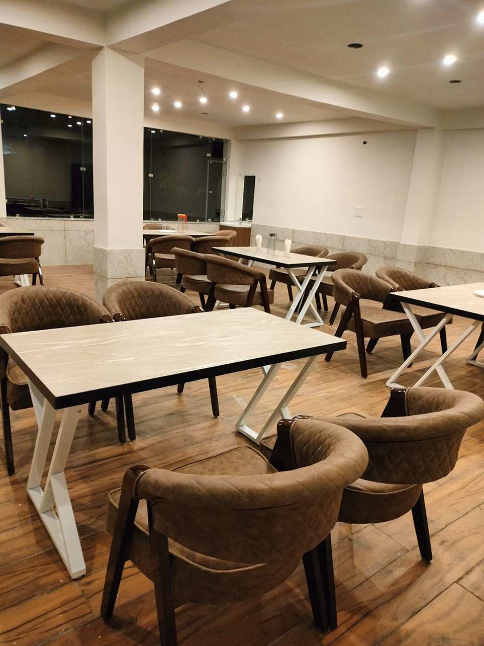 Indoor restaurant seating